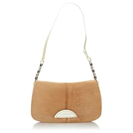 Dior-Dior Brown Malice Pony Hair Baguette-Brown,White,Beige