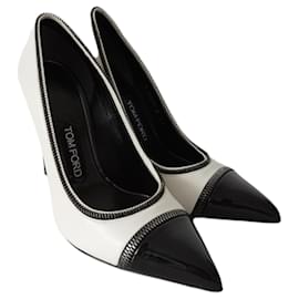 Tom Ford-Tom Ford white leather pumps-White