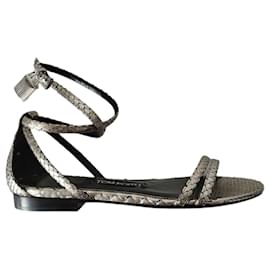 Tom Ford sandals in silver python Silvery