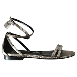 Tom Ford-Tom Ford sandals in silver python-Silvery