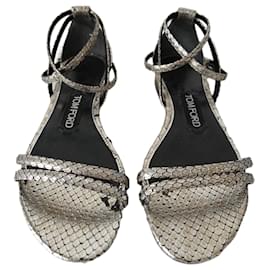 Tom Ford-Tom Ford sandals in silver python-Silvery