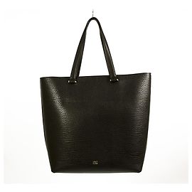 Roberto Cavalli Bolsa grande Shopper Cavalli Class Black Pebbled Leather com fechamento em zíper Preto