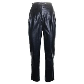Nanushka Mitsu vegane Lederhose Schwarz