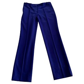 Calça Christian Dior de lã azul elétrico Azul