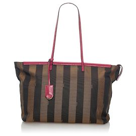 Sacola de Fendi Brown Pequin Marrom Rosa
