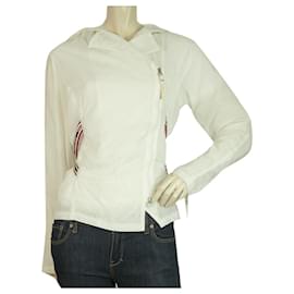 Armani Jeans-Armani Jeans Giacca casual leggera in poliammide bianca w. Cappuccio tg 40-Bianco