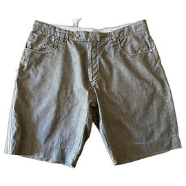 Adolfo Dominguez Bermuda in lino spalmato Khaki Adolfo dominiguez T.46 - 48 Cachi