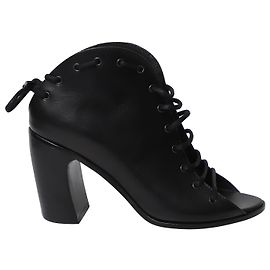 Sandali Ann Demeulemeester con lacci in pelle nera Nero