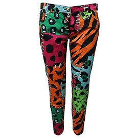 Pantalones de algodón con estampado multicolor de Moschino Illustrated Patchwork Otro
