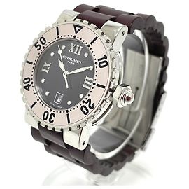 *[Usado] Chaumet 622 Relógio de data de quartzo classe um SS/borracha masculino prata x roxo Roxo