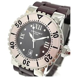 Chaumet-*[Used] Chaumet 622 Class One Quartz Date Watch SS / Rubber Men's Silver x Purple-Purple