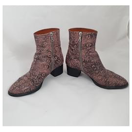 Dries Van Noten-Ankle Boots-Brown,Pink