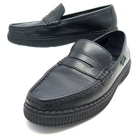 Paraboot-Schuhe VIGNON MOKASSIN 5 38 SCHWARZES LEDER + BOX LOAFERS SCHUHE Schwarz