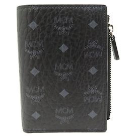 NEW WALLET MCM MONOGRAM CANVAS CARD HOLDER VISETOS BLACK NEW WALLET Black
