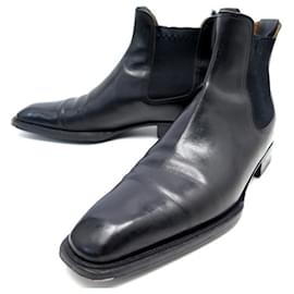 JM Weston-JM WESTON BEAUBOURG SHOES 631 Boots 7C 41 THIN BLACK LEATHER BOOTS-Black