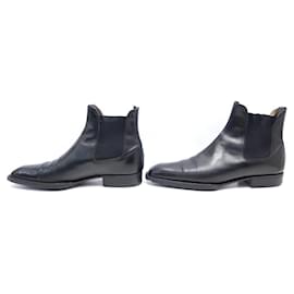 JM Weston-JM WESTON BEAUBOURG SHOES 631 Boots 7C 41 THIN BLACK LEATHER BOOTS-Black