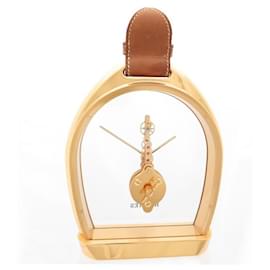 hermes quartz 18k gold plated watch ar 3.220