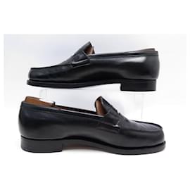 JM Weston-JM WESTON LOAFERS 180 6D 40 IN BLACK LEATHER + SHOES-Black