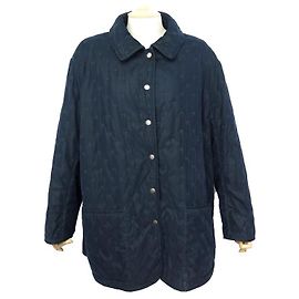 Hermès HERMES COAT QUILTED DOWN COAT XL 46 NAVY BLUE QUILTED JACKET COAT Navy blue