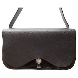 Hermès BOLSA DE MÃO HERMES COLORADO MM EM LONA MARROM Marrom