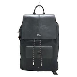 Dior-Dior HOMME Backpack / nylon / BLK / leather / skateboard charm included-Black
