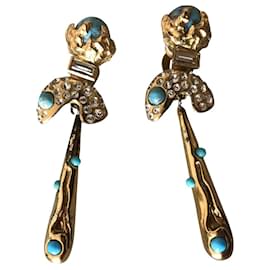 Christian Lacroix-Earrings-Silvery,Blue,Gold hardware