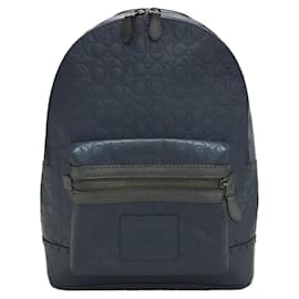 Coach-COACH Signature embossed/ backpack / leather / blue-Blue