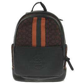 COACH Backpack / PVC / BRW / Stripe Brown