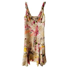 John Galliano Gazette/vestido de flores Multicolor