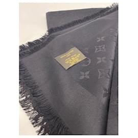 Louis Vuitton-black louis vuitton logomania stole-Black