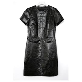 Michael Kors-Michael by Michael Kors Patent Faux Leather Dress-Black