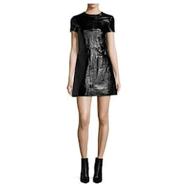 Michael Kors-Michael by Michael Kors Patent Faux Leather Dress-Black