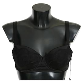 Dolce & Gabbana-DOLCE & GABBANA Underwear Silk Stretch Black Lace Women Bra s. IT3 / M-Black
