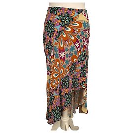 Saia assimétrica Pinko em viscose multicolorida Multicor
