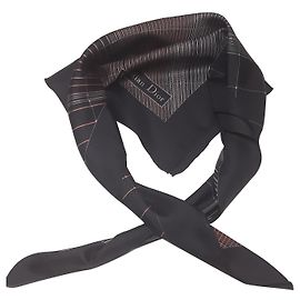Lenço Christian Dior de seda preto Preto