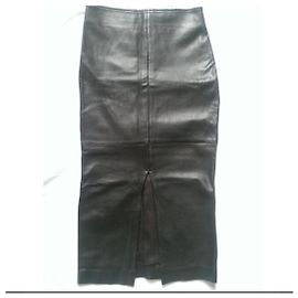 Stella Forest Leather Skirt Dark Brown Size 38 Dark brown