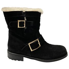 Jimmy Choo Youth II Boots in Black Suede Black