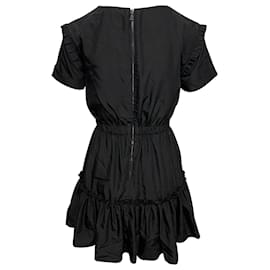 Alice + Olivia-Alice + Olivia Garner Ruffled Mini Dress in Black Modal-Black