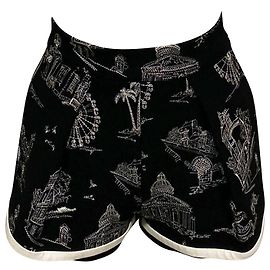 Maje Embroidered Skort in Black Polyester Black