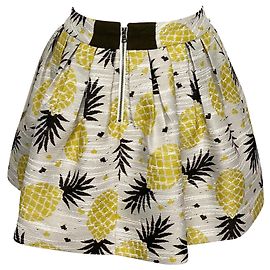 Alice + Olivia Pineapple Mini Skirt in White Polyester White