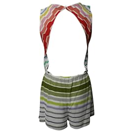 Missoni-Missoni Mare Striped Knit Fit and Flare Jumpsuit in Multicolor Viscose-Multiple colors