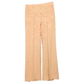 Pantaloni Etro Floral Jacquard in Seta Pesca Pesca