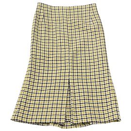 Saia lápis Houndstooth Victoria Beckham em lã amarela Amarelo