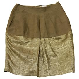 Etro-Etro Dual Tone Tulip Skirt in Gold Silk-Golden