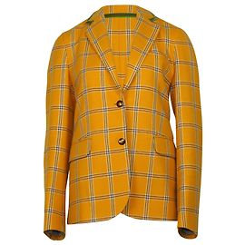 Etro Karierter Blazer aus gelber Wolle Gelb