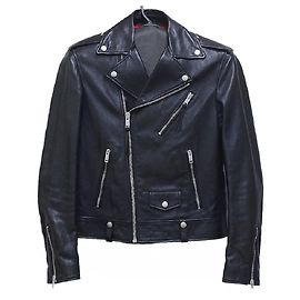 *[Gebraucht] Alexander McQUEEN Lederjacke 46 170 / 88Eine schwarze Herrenoberbekleidung Schwarz