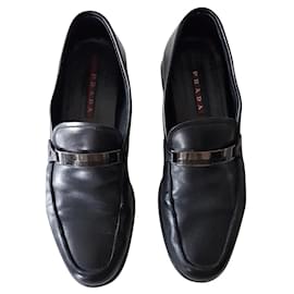 Mocassins en cuir Prada Noir