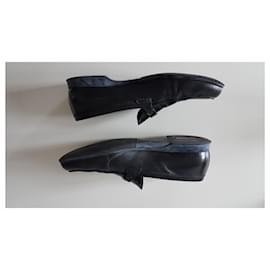 Prada-Prada leather loafers-Black