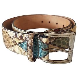 Autre Marque Cinturón Fausto Colato de Pitón Beige Multicolor Multicolor