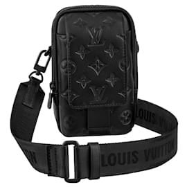 Louis Vuitton-Estuche portátil para teléfono con forro LV-Negro